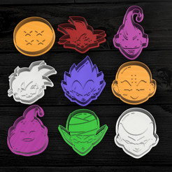 CORTANTES DRAGON BALL.png 3D file Pack x 9 Dragon ball Cookie cutter・3D printer model to download