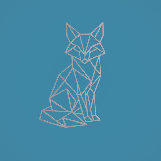 3D geometric fox 3D model