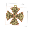 cross-06 v9-d21.png neck pendant keychain Catholic protective cross v06 3d-print and cnc