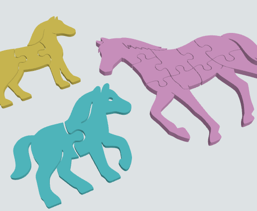 PUZZLE HORSES 3 LEVELS 3D model