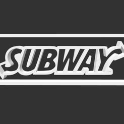 SUBWAY SUPREME logo paperweight by wafflecart, Download free STL model