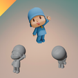 waving-pocoyo-1.png 用于 3D 打印的欢快的 Pocoyo 角色模型 - Pocoyo 电影卡通宇宙中的标志性动画明星