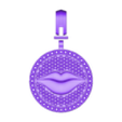 Iced-Lips-Diamond-Round-pendant-bail.STL Iced diamond lips round pendant 3D print model