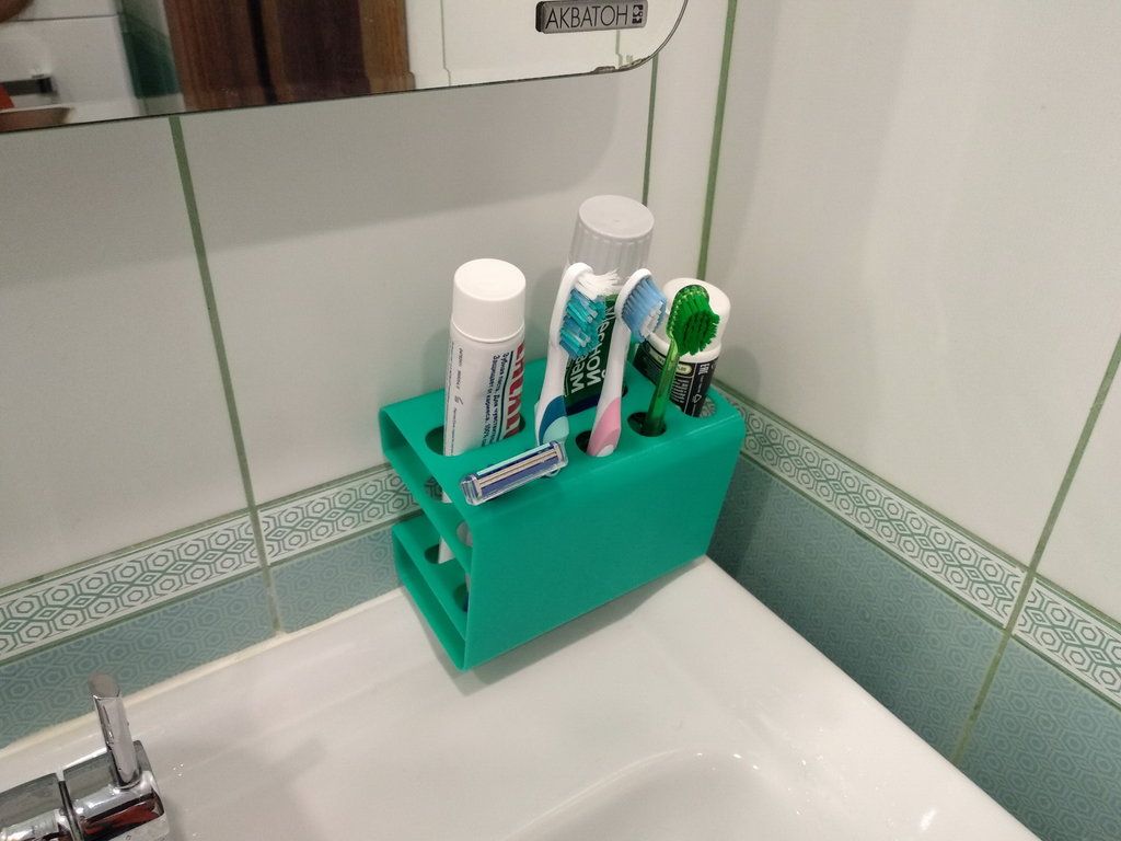 Download free STL file Toothbrushes & Toothpastes Holder • Object to 3D