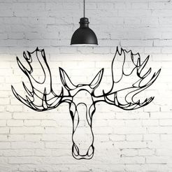 elephant.jpg Download STL file moose line art Wall Sculpture 2D • 3D printer template, UnpredictableLab