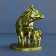 cow-4.png Cow with calf indian STL