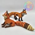 foxes_01_wm2.jpg STL-Datei Fuchs - Flexi-Gelenktier (Druck an Ort und Stelle, keine Stützen)・3D-druckbare Vorlage zum herunterladen