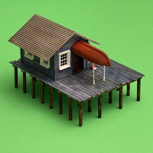 FISHING_SHANTY_PAINTED_2.JPG FISHING SHANTY ON DOCK 1:87 HO SCALE