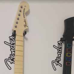 fender-2.png Fichier STL gratuit Support mural Fender Guitar Hero / Rockband・Modèle à télécharger et à imprimer en 3D
