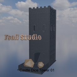 Castle-Dice-Tower-01-all-Render-01a.png Castle Dice Tower, Ready to Print, Pre Supported, DIGITAL DOWNLOAD