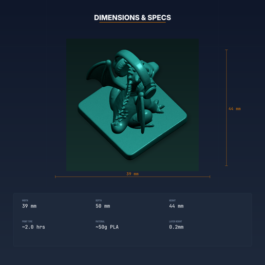 04_dimensions.png Dragon Headphone Stand - 3D Printable STL File
