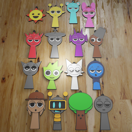 🗝️ PACK 16 KEYCHAINS / KEYCHAIN / SPRUNKI MAGNETS (STL AND 3MF)・ 3D ...