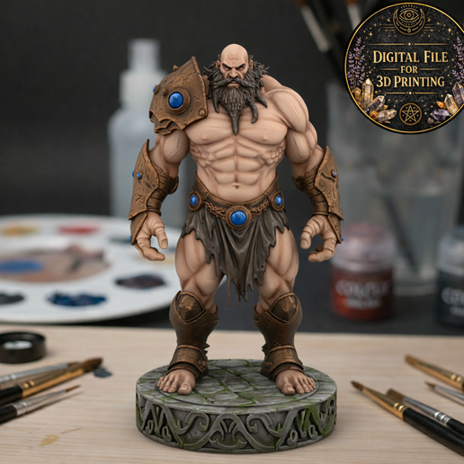 Hephaestus STL – Greek God of Fire and Forge Miniature for 3D Printing