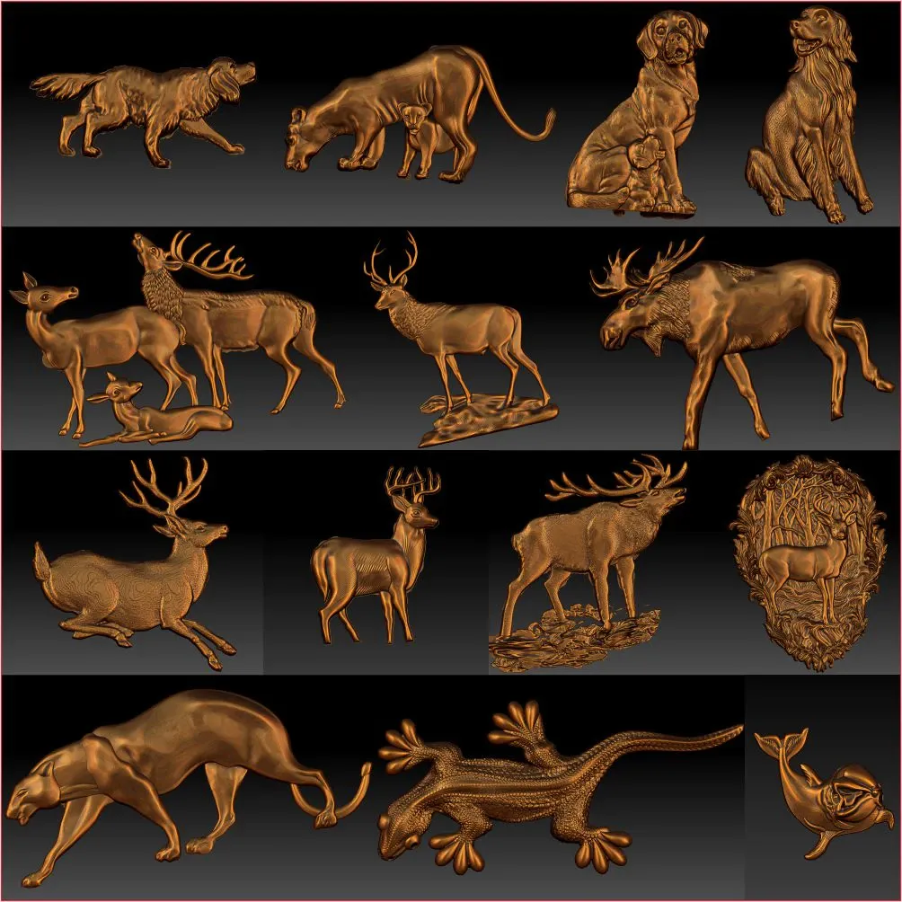 3D Model STL for CNC Router Artcam Aspire Bear Bears Grizzly Pano Animal D290 