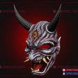 Dead_by_daylight_the_oni_mask_3d_print_model_03.jpg The Oni Samurai Mask - Japanese Kitsune - Halloween Cosplay Mask - Premium STL Files