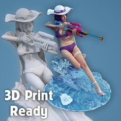 1.png Caitlyn Pool Party - Fanart 3D Print redy 3D print model