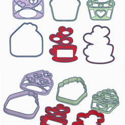 SET-AMOR-AMISTAD.png Archivo STL cortadores para galletas, amor y amistad, cupcake amor, carta corazones, café corazones (cookie cutters, love and friendship, cupcake love, letter hearts, coffee hearts)・Modelo de impresión 3D para descargar