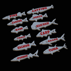 Perch.png 12x set of fish pendants / keychains