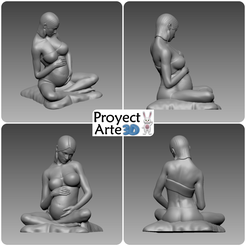 Collage.png Fichier STL Femme enceinte - mujer embarazada・Objet pour imprimante 3D à télécharger, ProyectArte3D