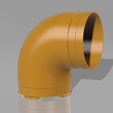 imagem_2026-03-01_133001358.png QIDI Plus 4 Exhaust Elbow Adapter (90° L-Duct)