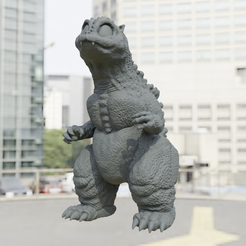 Little-Godzilla-II.png Fichier STL Petit Godzilla II・Objet imprimable en 3D à télécharger