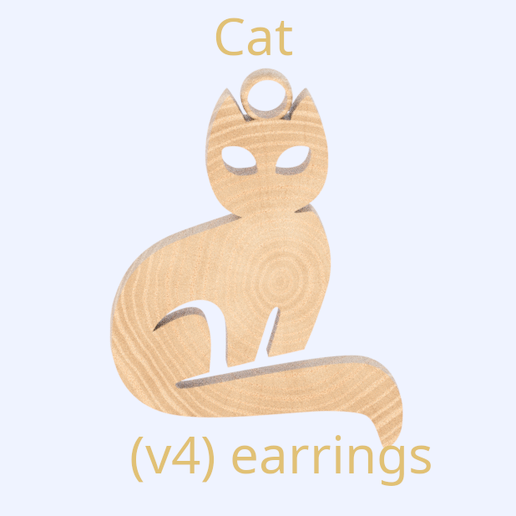 Cat earrings (v4) 3D model