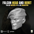 6.png Falcon Fan Art Head and Beret For Action Figures
