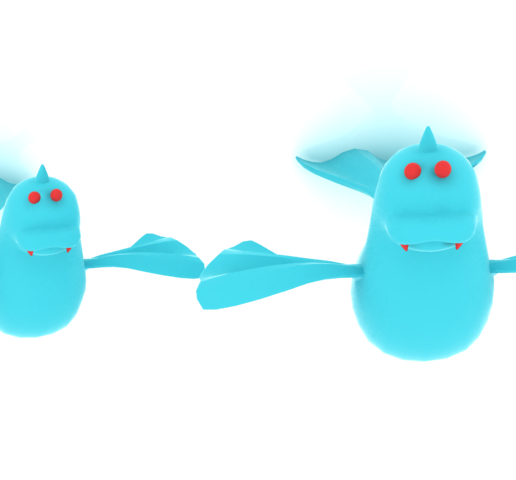 Cute Blue Flying Dragon