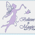 fairy-believe-in-magic.png BELIEVE IN MAGIC Fairy Tale Butterfly Fairy, magic spell - Positive Inspiring Quote, wall home art decor, fridge magnet, cake decoration