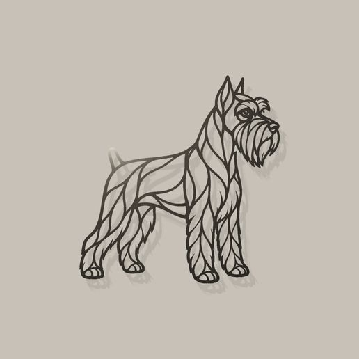 Miniature Schnauzer profile — silhouette wall art (8‑part kit) photo 2