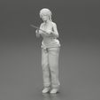 Girl-0007.jpg 3D file Woman farmer cutting tree with big scissors・3D print model to download