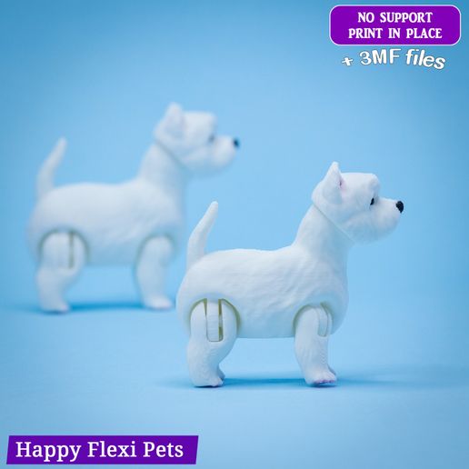 Westie_flexi_dog_6.jpg Westie ou West Highland White Terrier le jouet flexible réaliste (#46) v2025 SNAP