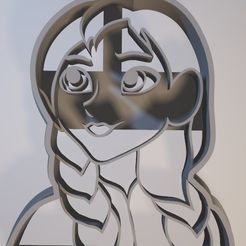 ana.jpg STL file Anna Frozen - Cookie cutter / Cortante de galletita・3D print object to download