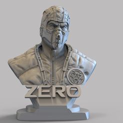 ZERO-MORTAL-KOMBAT-STL.jpg Free 3D file BUST OF ZERO MORTAL KOMBAT・3D printing template to download