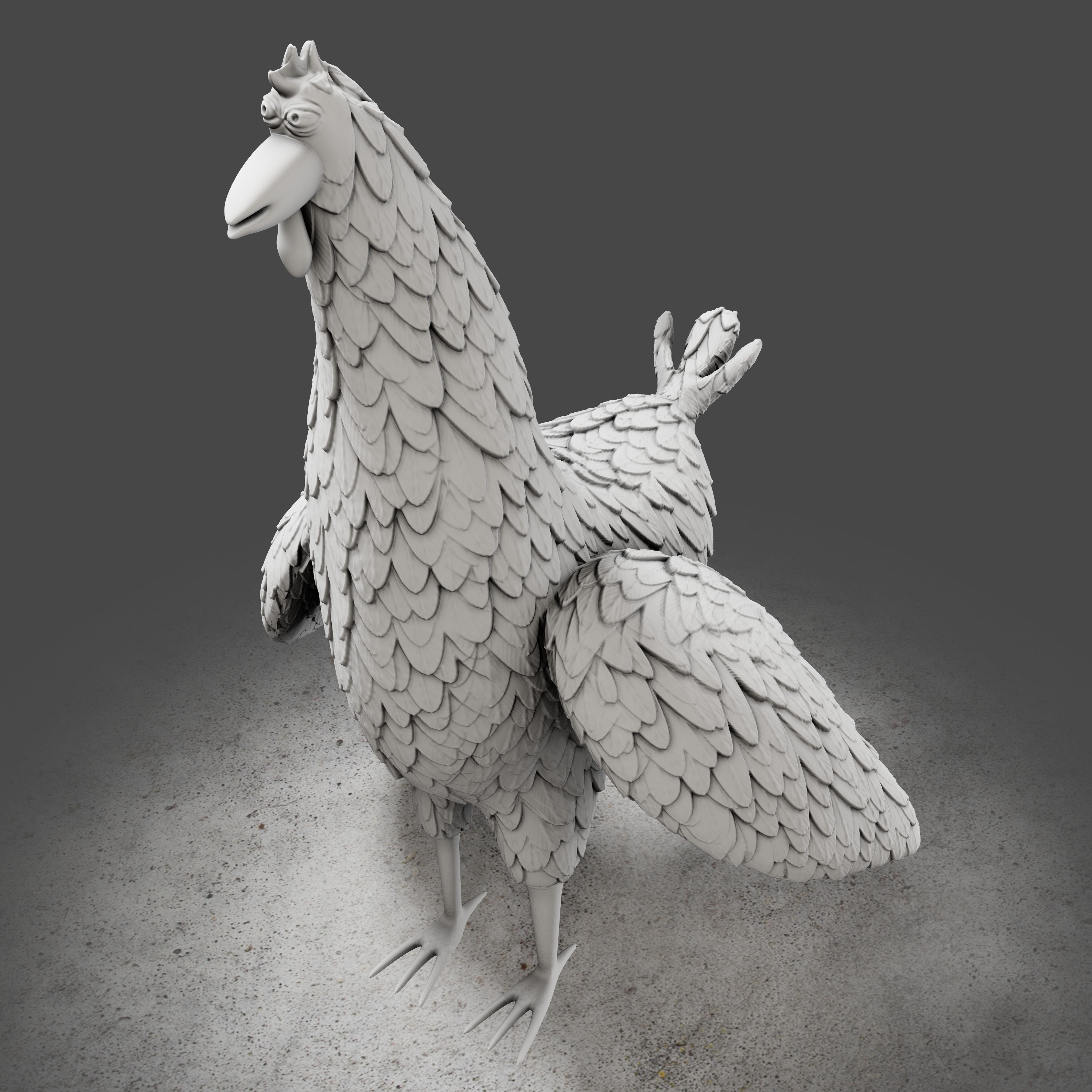 Download file Rooster Toon - 3D Print Model • Object to 3D print ・ Cults