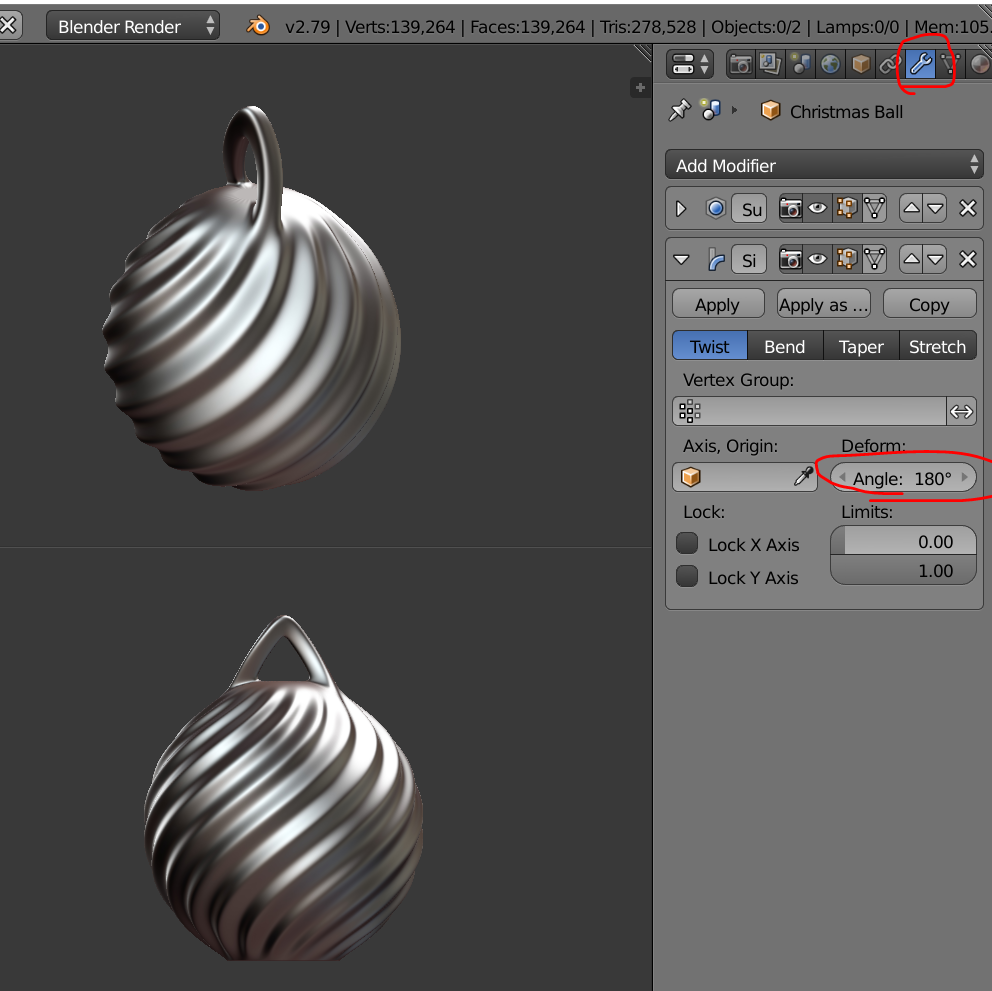 Twist180.PNG Free 3D file Christmas Ball - customise and print your own・3D printable model to download, Valdis