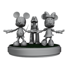 mikk.png Mickey, Minnie and Pluto Figurine with base