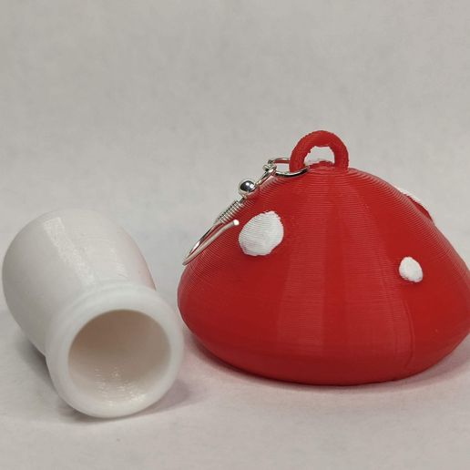 Mushroom Earring Stash Storage 3D model