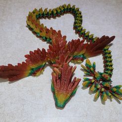 SERPIENTE VOLADORA, QUETZALCOAT, SERPIENTE ALADA, MASCOTA FLEXI WIGGLE ARTICULADA, IMPRESIÓN EN EL LUGAR, SERPIENTE FANTASÍA