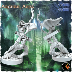 arya.png 3D file Arya Fantasy Elf Girls STL Vol 1・3D printing template to download