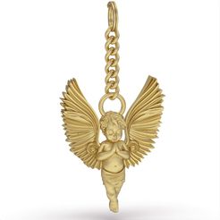 keyshot-jewelry-scene-setup-set-3.9691.jpg Archivo STL LLAVERO BEBÉ ÁNGEL・Design para impresora 3D para descargar
