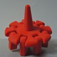 Red Top Only.jpg Spinning Top with Articulated Arms