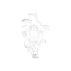 Kid-goku.png Fichier STL kid Goku dragon ball wall art・Plan à imprimer en 3D à télécharger