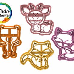 animalitos del bosque.26.jpg STL file set forest animals cookie cutter・3D printer design to download