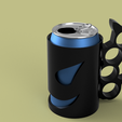 Can-Holder-v2.png Beer can holder with brass knuckles handle - The perfect companion for cool guys