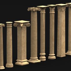 Pack_01_KEY.jpg STL-Datei Pack Columns 3D Model kostenlos・Objekt zum Herunterladen und Drucken in 3D