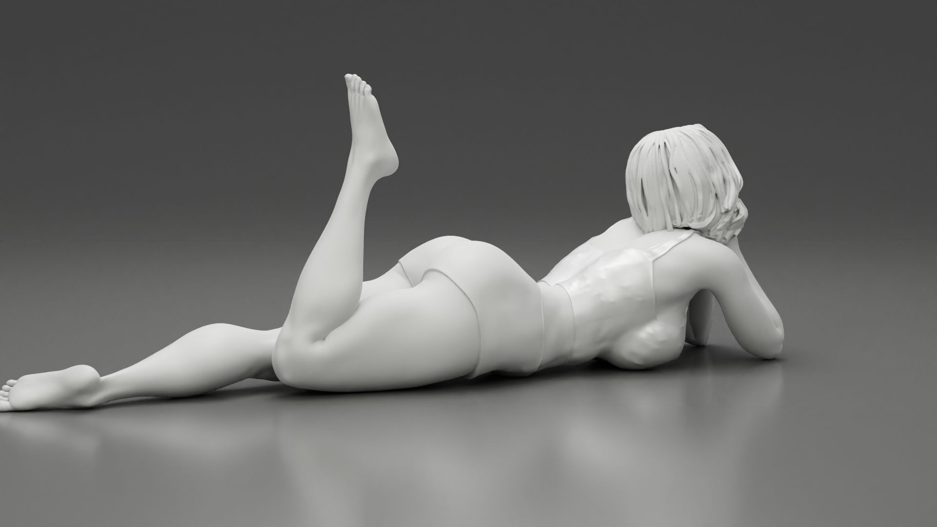 GIRL-09.jpg 3D file Happy Woman Lying on Floor 3D Print Model・3D printer model to download, 3DGeshaft