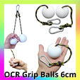 12.png OCR training  6cm balls - obstacle ninja warrior - hanging holds 6cm/2,3" ball balls - armlifting rock climbing  - file for 3D printing