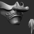 19.jpg Japanese Tengu Half Mask Oni Demon Mask 3D print model