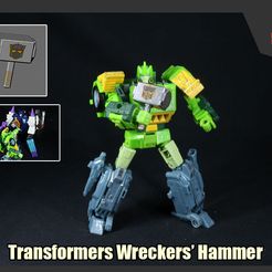 Transformers Wreckers’ Hammer Archivo STL gratuito Martillo de los demoledores de Transformers・Idea de impresión 3D para descargar, FunbieStudios